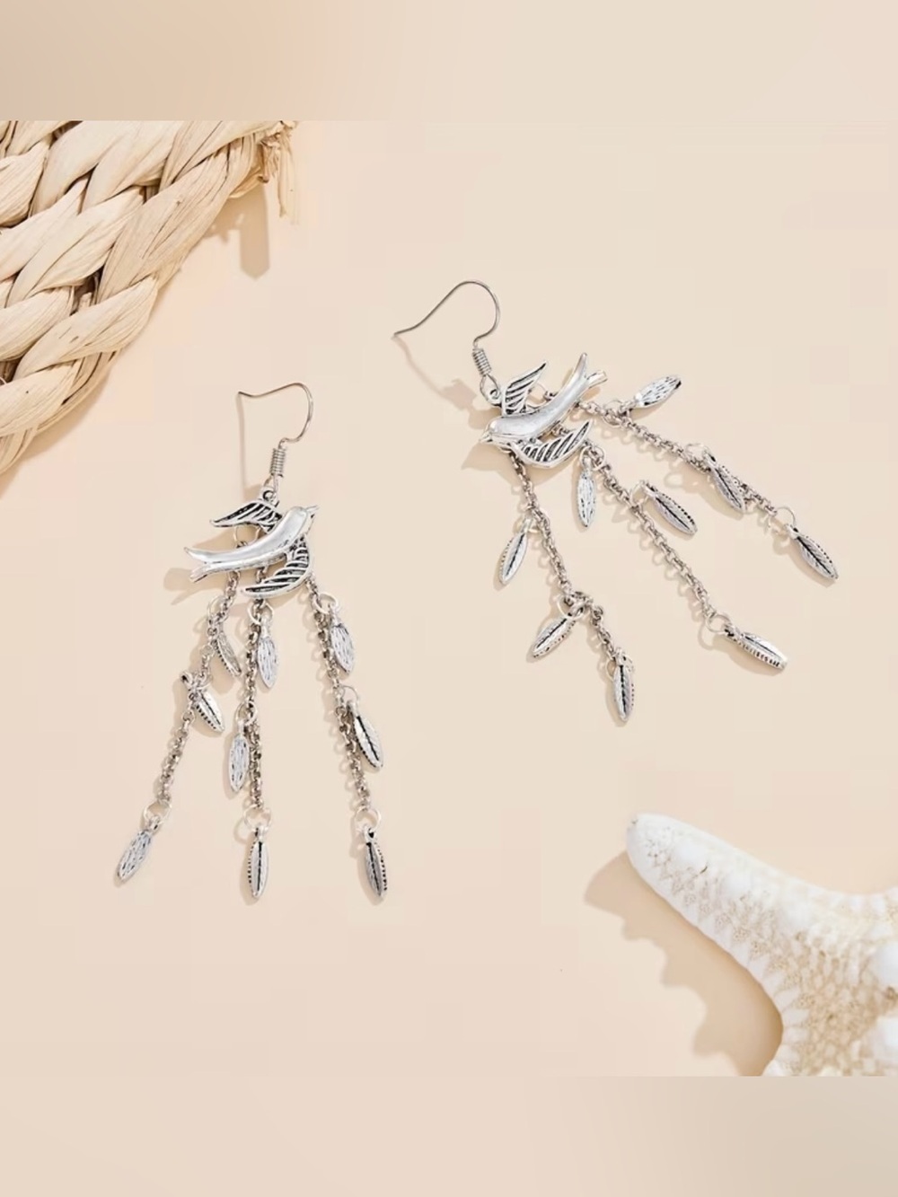 NEW! Vintage Style Silver Bird Dangle Earrings. 🕊️ A9-288 - Picture 1 of 6